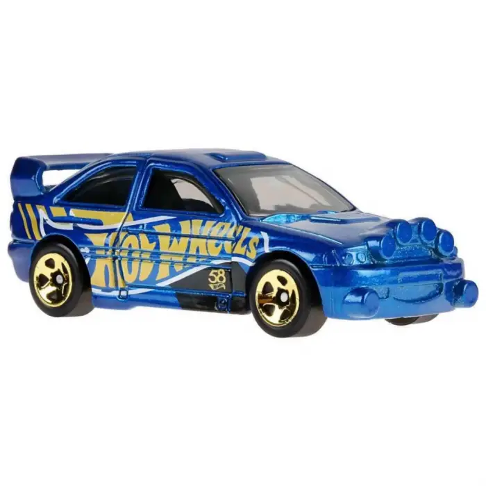 Hot Wheels Ford Escort - 58. Yıl Dönümü Serisi (Blue & Gold) Mix 2 Metalflake Mavi-Altın 1/64 Diecast Model Araba