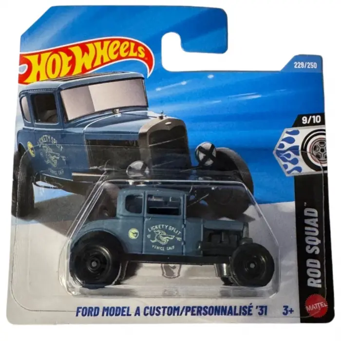 Hot Wheels Ford Model A Custom 31 - Rod Squad Mat Mavi 1/64 Diecast Model Araba