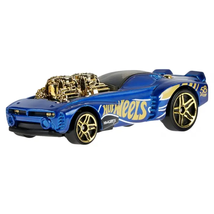Hot Wheels Rodger Dodger 2.0 - 58. Yıl Dönümü Serisi (Blue & Gold) Mix 2 Metalflake Mavi-Altın 1/64 Diecast Model Araba