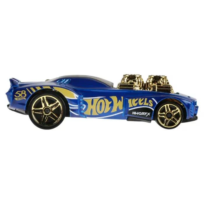 Hot Wheels Rodger Dodger 2.0 - 58. Yıl Dönümü Serisi (Blue & Gold) Mix 2 Metalflake Mavi-Altın 1/64 Diecast Model Araba