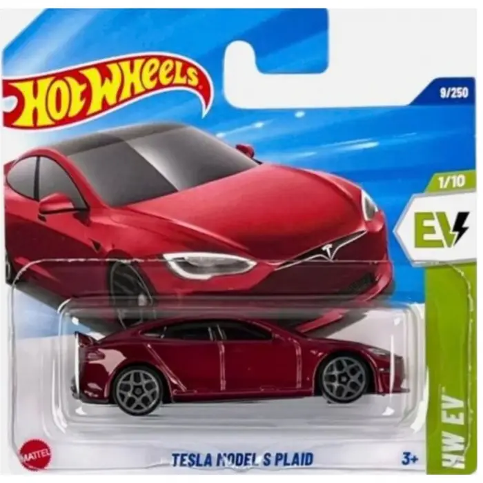 Hot Wheels Tesla Model S Plaid - HW EV Bordo 1/64 Diecast Model Araba