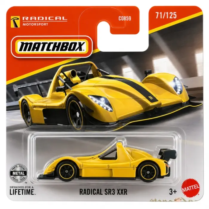 Matchbox Radical SR3 XXR Sarı 1/64 Diecast Model Araba