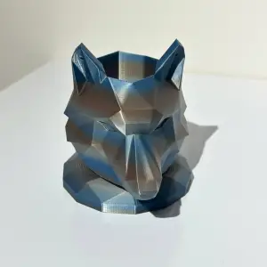 Geometrik Kurt Tasarımlı Dekoratif Masaüstü Kalemlik - Özel Tasarım Hediye