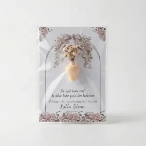 İsme Özel Kuru Çiçekli Mini Vazo Magnet Hediyelik