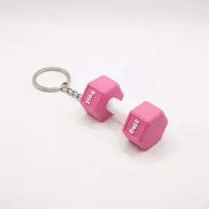 Pinkbell 3D Baskı Pembe Dumbbell Anahtarlık – 20kg Yazılı Mini Ağırlık – Spor Severlere Özel Hediye