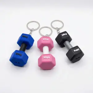Pinkbell 3’lü Set 3D Baskı Dumbbell Anahtarlık – Mavi, Pembe, Siyah – 20kg Yazılı Mini Ağırlıklar – Spor Severlere Özel Hediye Seti