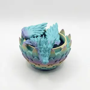 Atatug Pastel Gökkuşağı Orta Boy Sürpriz Ejderha Yumurtası ve Kanatlı Ejderha Seti - 24cm