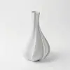 Modern Spiral Tasarım Beyaz Mermer Dokulu Dekoratif Mini Vazo (18 cm) - İskandinav Tarzı 3D Saksı