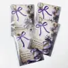 Kişiselleştirilebilir 8 Mart Kadınlar Günü Hediyesi Mor Kurdeleli Anahtarlık (4lü Paket)