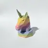 Geometrik Tasarım Pastel Gökkuşağı Unicorn Kalemlik ve Masaüstü Organizer