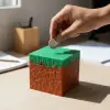 Piksel Tasarımlı Çimen Blok Hediyelik Kumbara (10x10x10 cm)