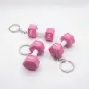 Pinkbell 3D Baskı Pembe Dumbbell Anahtarlık – 20kg Yazılı Mini Ağırlık – Spor Severlere Özel Hediye