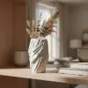 Modern Tasarım Katlanmış Kumaş Efektli Taş Görünümlü Dekoratif Vazo