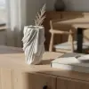 Modern Tasarım Katlanmış Kumaş Efektli Taş Görünümlü Dekoratif Vazo