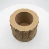 3D Baskı Ahşap Dokulu Kütük Saksı ve Kalemlik - Özel Hediye Kutulu
