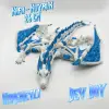 Atatug Dev Boy İpeksi Royal Mavi ve Beyaz Kanatlı Ejderha Figürü - 23x23 cm 3D Baskı Hediye