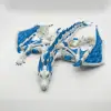 Atatug Dev Boy İpeksi Royal Mavi ve Beyaz Kanatlı Ejderha Figürü - 23x23 cm 3D Baskı Hediye