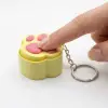 Mekanik Mavi Switch Kedi Patisi Fidget Anahtarlık - Pastel Sarı & Pembe Stres Giderici