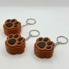 Kedi Patisi Kahverengi-Siyah Fidget Anahtarlık - 3D Baskı Stres Giderici Tıklama Oyuncağı
