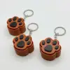 Kedi Patisi Kahverengi-Siyah Fidget Anahtarlık - 3D Baskı Stres Giderici Tıklama Oyuncağı