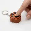Kedi Patisi Kahverengi-Siyah Fidget Anahtarlık - 3D Baskı Stres Giderici Tıklama Oyuncağı
