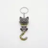3D Baskı Hareketli Kedi Anahtarlık ve Stres Oyuncağı (Fidget) - Gökkuşağı Renkli