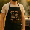 Beer & BBQ – Bira, Et, Mutluluk (İsme Özel Siyah Mutfak Önlüğü)