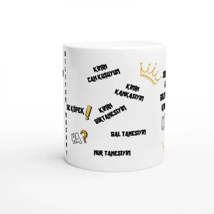 Kimin Can Kuşuyum? Bal Tanesiyim Replikli Tipografik Kupa Bardak