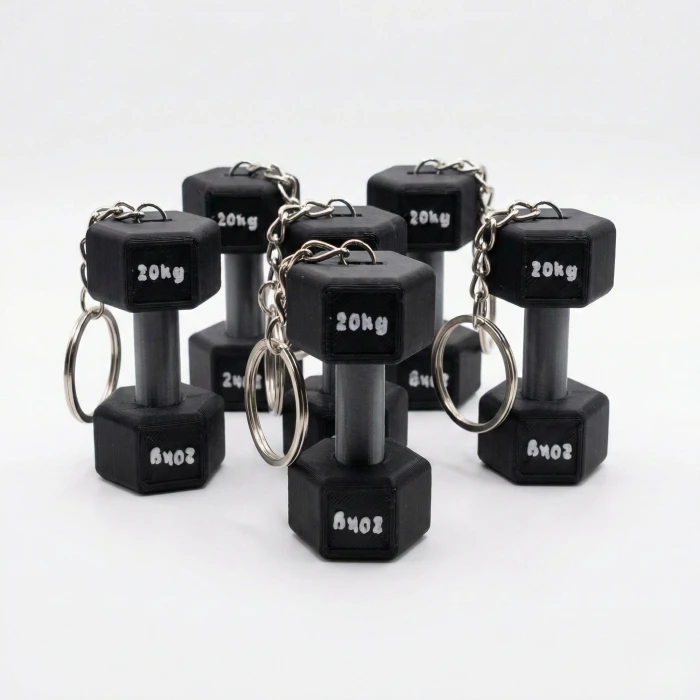20kg Hex Dambıl Tasarımlı Fitness Anahtarlık - Sporcu ve Bodybuilding Hediyesi