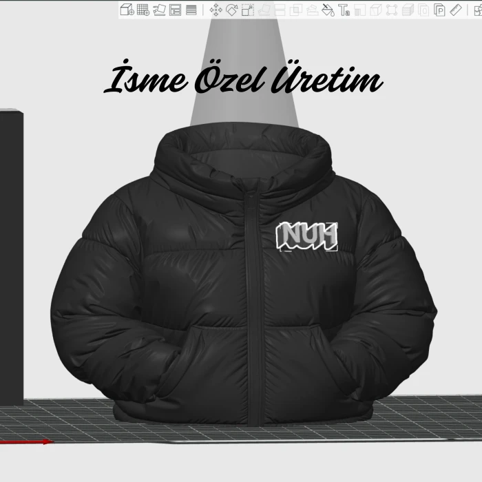 Kişiye Özel İsim Yazılı Şişme Mont Tasarımlı Dekoratif Kalemlik - Sıra Dışı Ofis Hediyesi