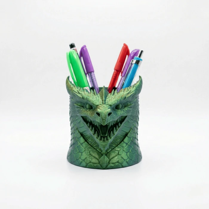 Renk Değiştiren Ejderha Figürlü 3D Dekoratif Kalemlik ve Masaüstü Düzenleyici