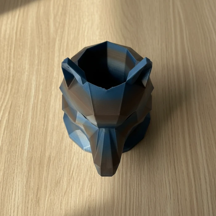 Geometrik Kurt Tasarımlı Dekoratif Masaüstü Kalemlik - Özel Tasarım Hediye