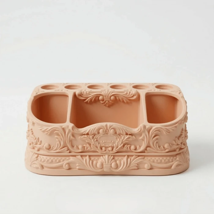 Antik Rokoko Esintili Dekoratif Makyaj ve Kozmetik Düzenleyici - Vintage Masa Üstü Organizer