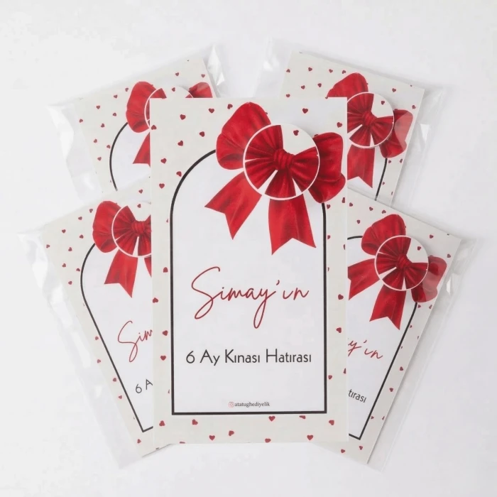 6 Ay Kınası Hatırası Eyüp Sabri Tuncer El Kremli - Özel Tasarım Kartlı Mika Kutulu Hediyelik