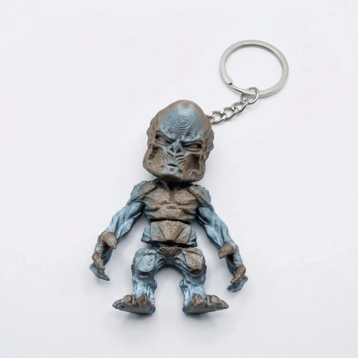 Özel Tasarım 3D Baskı Detaylı Uzaylı Figürlü Anahtarlık