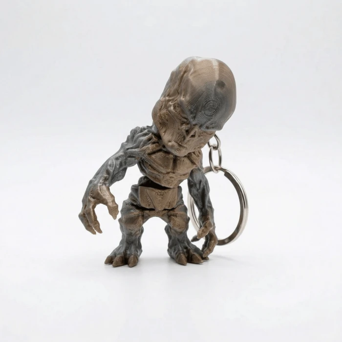 Özel Tasarım 3D Baskı Detaylı Uzaylı Figürlü Anahtarlık