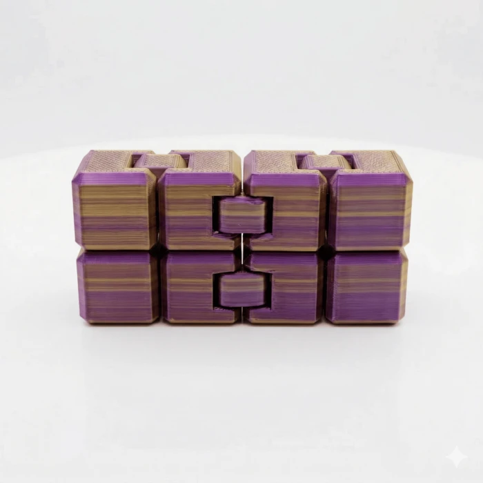 Premium Sonsuzluk Küpü (Infinity Cube) - Mor Altın Fidget Stres Oyuncağı