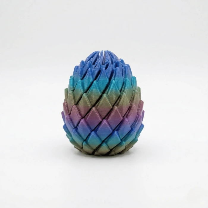 3D Baskı Hareketli Kristal Ejderha ve Sürpriz Yumurta Seti - İris Renk Geçişli Koleksiyon Figür