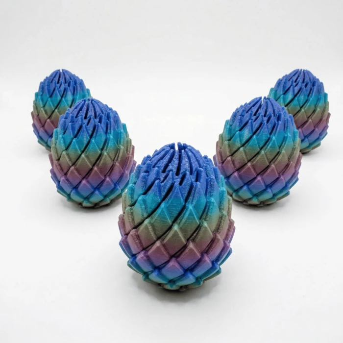 3D Baskı Hareketli Kristal Ejderha ve Sürpriz Yumurta Seti - İris Renk Geçişli Koleksiyon Figür