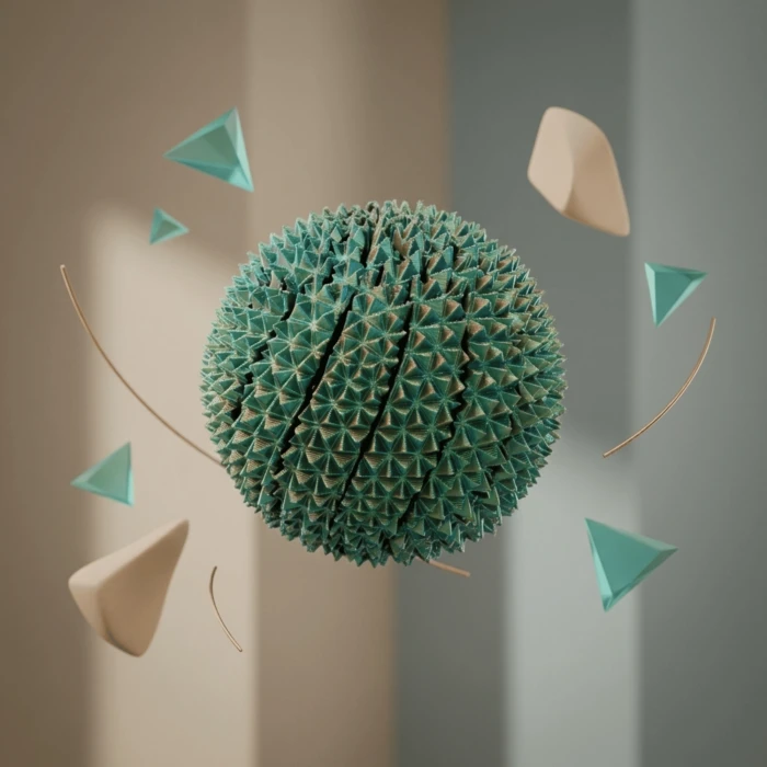 Dikenli Duyusal Sarmal Fidget Küre - 3D Tasarım Dönüşebilen Stres ve Odaklanma Oyuncağı