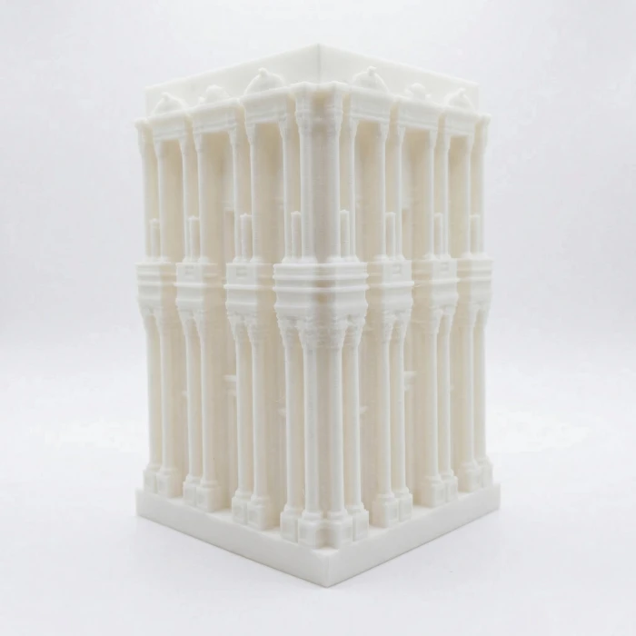 Antik Mimari Efes Tasarımlı Dekoratif Masaüstü Kalemlik - Beyaz