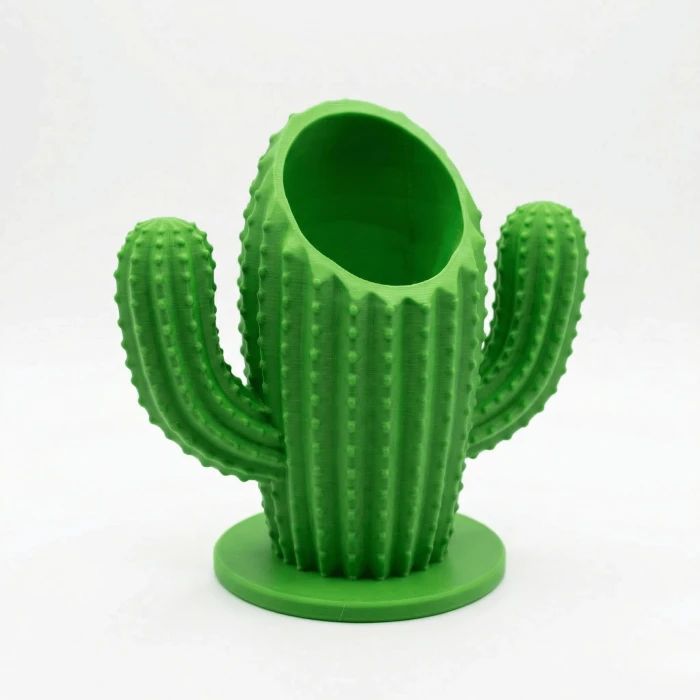 Dekoratif Yeşil Kaktüs Tasarımlı Masaüstü Kalemlik ve Düzenleyici