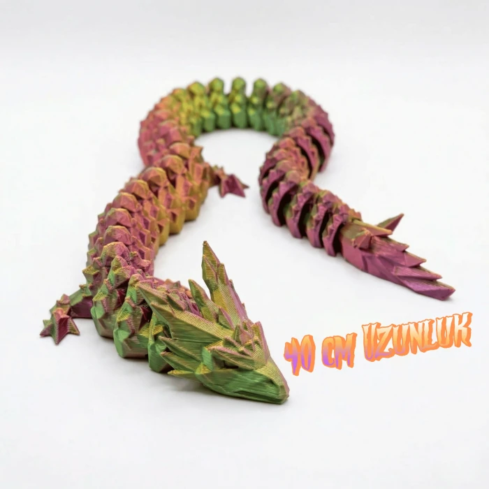 Atatug Premium Altın Yeşil Kırmızı Geçişli Sürpriz Ejderha Yumurtası Seti - 40cm