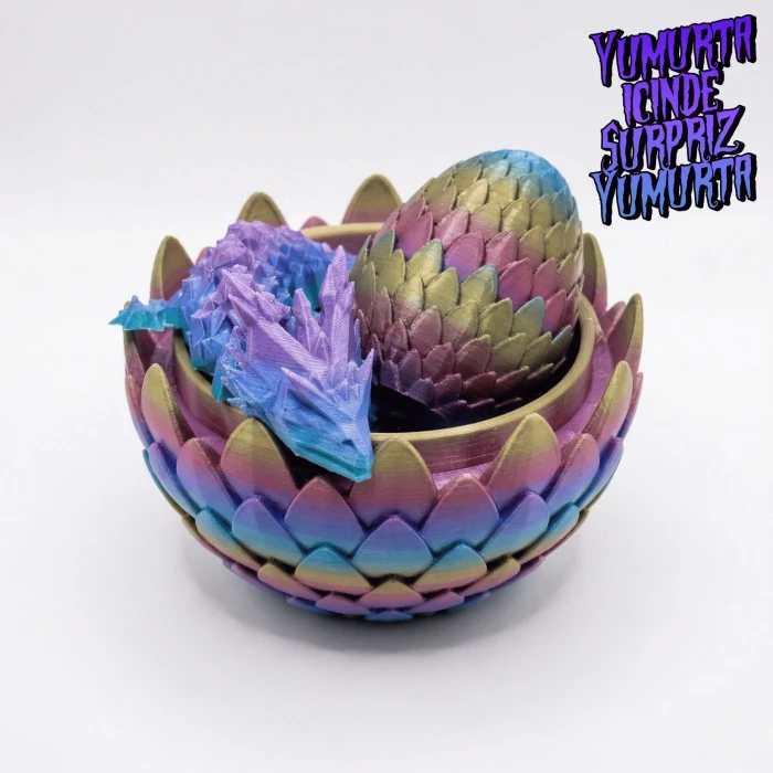 Atatug Premium Mavi Mor Geçişli Sürpriz Ejderha Yumurtası Seti - 40cm