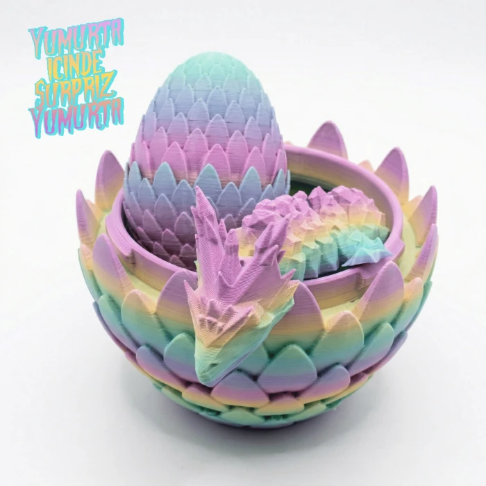 Atatug Premium Pastel Gökkuşağı Sürpriz Ejderha Yumurtası Seti - 40cm