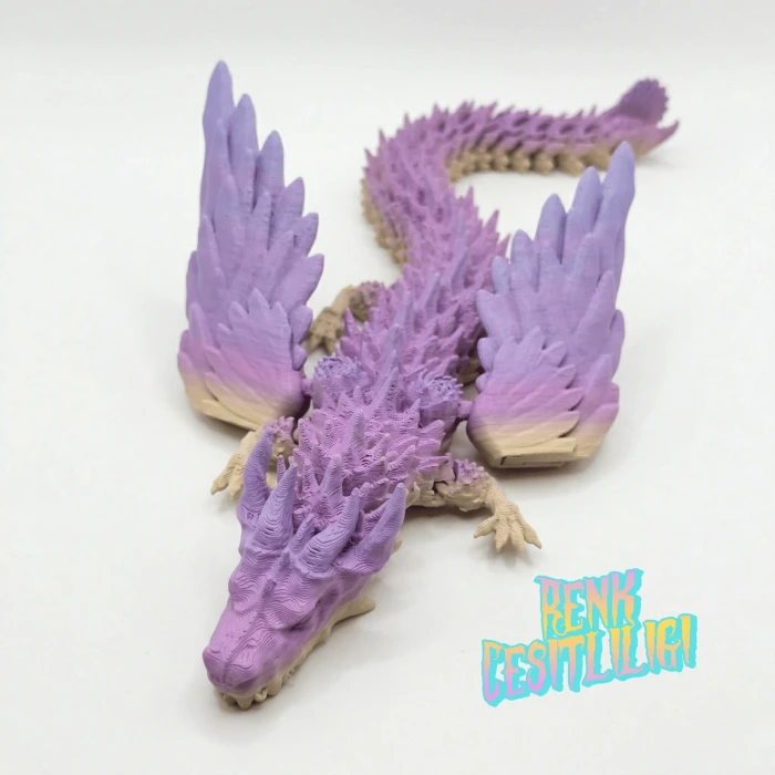 Atatug Pastel Gökkuşağı Orta Boy Sürpriz Ejderha Yumurtası ve Kanatlı Ejderha Seti - 24cm