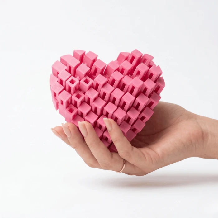 Dekoratif Pembe Kalp Formlu İnteraktif Masaüstü Objesi