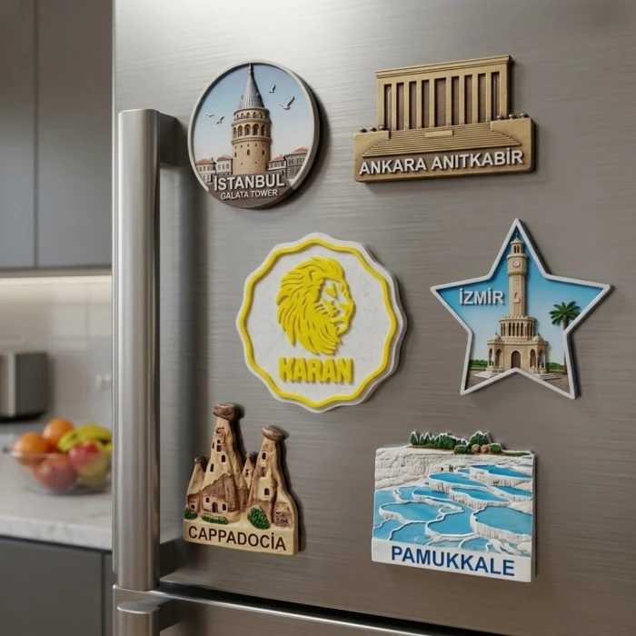 50li Sarı Aslan Temalı İsme Özel Mermer Zemin Magnet Bebek Hediyeliği - Baby Shower ve Dağıtmalık Hatıra