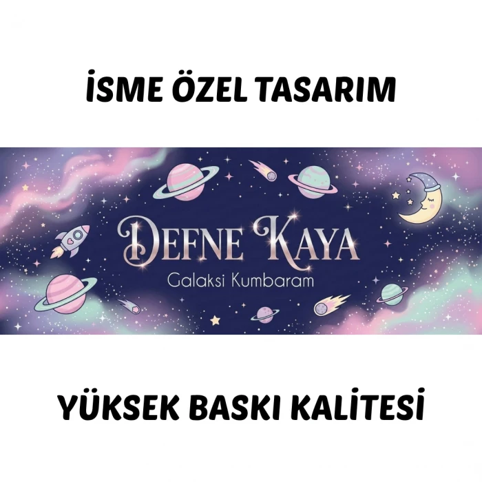 Öğrenciye Özel İsimli Galaksi Temalı Kumbara - Uzay Konseptli Karne ve Sınıf Hediyesi