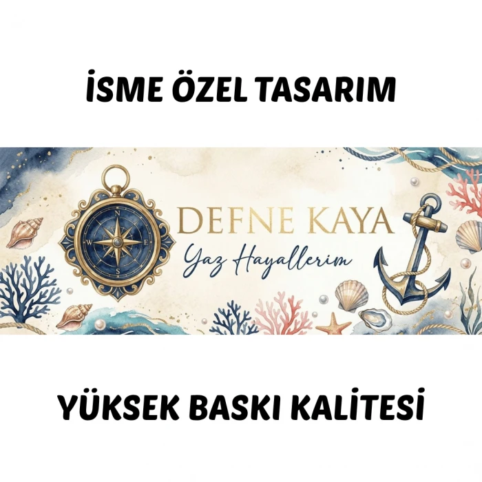 Öğrenciye Özel İsimli Denizci ve Pusula Temalı Kumbara - Sene Sonu Sınıf ve Karne Hediyesi